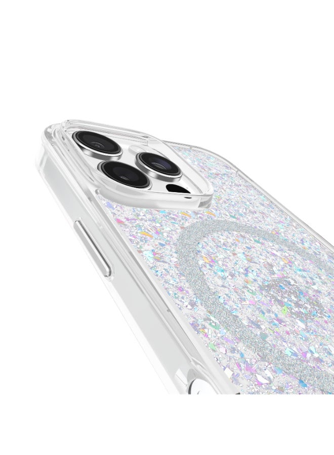 CASE-MATE Twinkle Case w/ Magsafe For Apple iPhone 16 Pro Max 6.9-inch 2024| 12-Ft Drop Protection w/ Anti-Scratch Anti Yellowing Coating, Raised Edges, Fashion Case, Wireless Charging - White Silver - Image 5