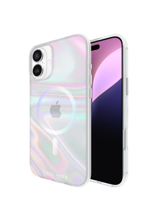 كايس مايت حافظة فقاعات الصابون مع ماغسيف لهاتف آبل آيفون 16 بلس 6.7" 2024 | حماية من السقوط حتى 12 قدم مع طلاء مضاد للخدش ومضاد للاصفرار، حواف مرتفعة، حافظة عصرية، شحن لاسلكي - - Image 4