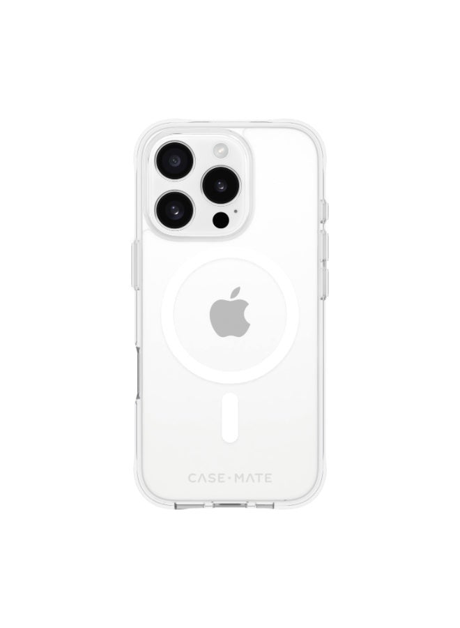CASE-MATE - Tough Case w/ Magsafe for Apple iPhone 16 Pro 6.3" 2024| 12-Ft Drop Protection w/ Anti-Scratch Anti Yellowing Coating, Raised Edges, Fashion Case, Wireless Charging - Clear - Image 1