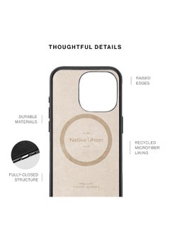 Native Union (RE)Classic Leather Case w/ Magsafe for Apple iPhone 16 Pro 6.3" 2024| Italian Leather from Recycled Materials, 6-Ft Drop And Scratch Protection, Raised Edges, Wireless Charging - Black  - Image 5