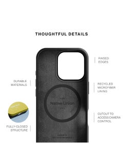 Native Union Active Case w/ Magsafe for Apple iPhone 16 Pro 6.3" 2024|10-Ft Drop & Scratch Protection, Leather-like finish, Recycled Materials, Raised Edges, Wireless Charging - Slate Green  - Image 5