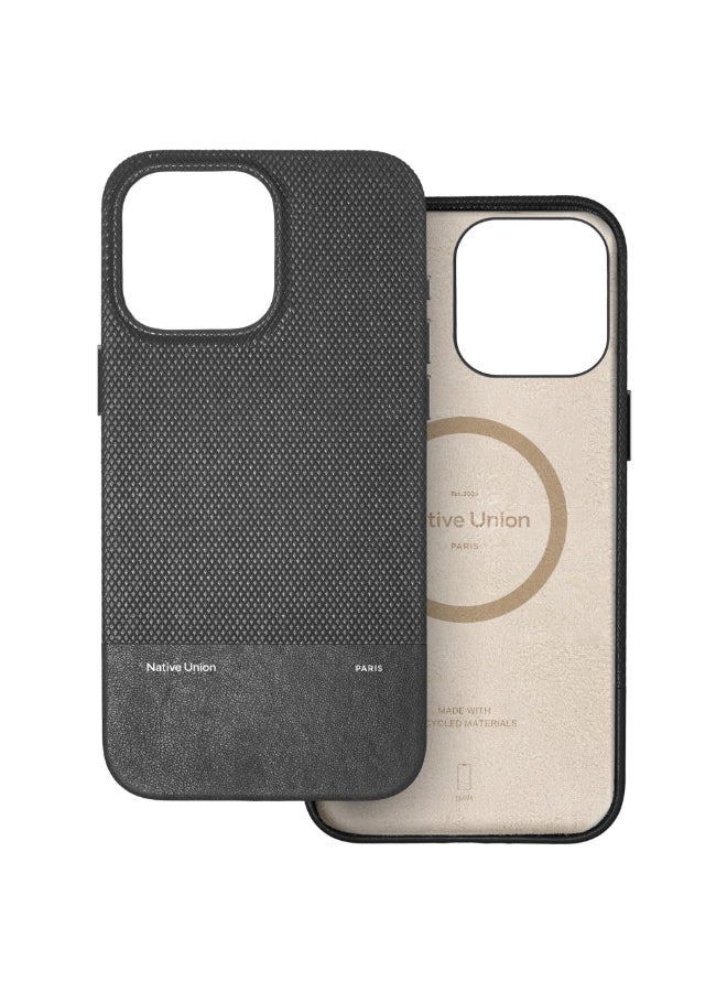 Native Union (RE)Classic Leather Case w/ Magsafe for Apple iPhone 16 Pro Max 6.9" 2024| Italian Leather from Recycled Materials, 6-Ft Drop And Scratch Protection, Raised Edges, Wireless Charging - Black - Image 1