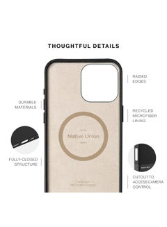 Native Union (RE)Classic Leather Case w/ Magsafe for Apple iPhone 16 Pro Max 6.9" 2024| Italian Leather from Recycled Materials, 6-Ft Drop And Scratch Protection, Raised Edges, Wireless Charging - Black  - Image 2
