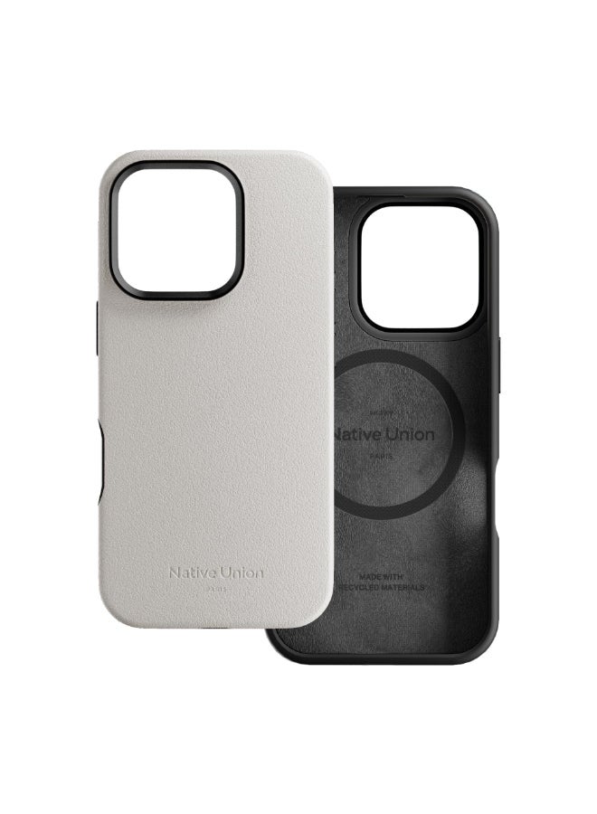 Native Union Active Case w/ Magsafe for Apple iPhone 16 Pro 6.3" 2024|10-Ft Drop and Scratch Protection, Leather-like finish, Recycled Materials, Raised Edges, Wireless Charging - Sand Stone - Image 1