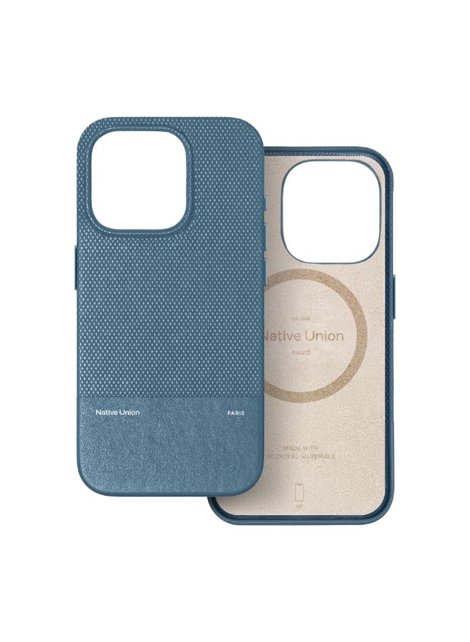 Native Union (RE)Classic Leather Case w/ Magsafe for Apple iPhone 16 Pro 6.3" 2024| Italian Leather from Recycled Materials, 6-Ft Drop And Scratch Protection, Raised Edges, Wireless Charging - Navy - Image 1