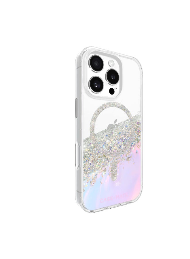 CASE-MATE - Karat Case w/ Magsafe for Apple iPhone 16 Pro 6.3" 2024| 12-Ft Drop Protection w/ Anti-Scratch Anti Yellowing Coating, Raised Edges, Fashion Case, Wireless Charging - Holographic White Silver - Image 1