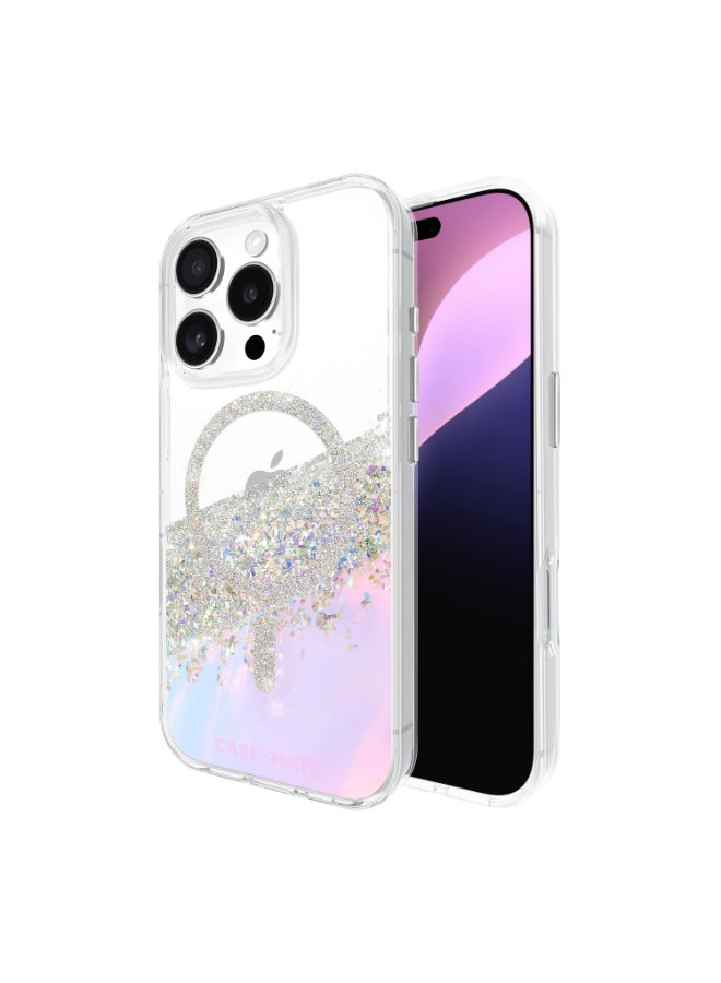 CASE-MATE - Karat Case w/ Magsafe for Apple iPhone 16 Pro 6.3" 2024| 12-Ft Drop Protection w/ Anti-Scratch Anti Yellowing Coating, Raised Edges, Fashion Case, Wireless Charging - Holographic White Silver - Image 1