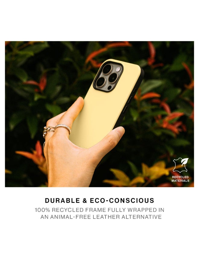 Native Union Active Case w/ Magsafe for Apple iPhone 16 Pro 6.3" 2024|10-Ft Drop And Scratch Protection, Leather-like finish, Recycled Materials, Raised Edges, Wireless Charging - Lemon - Image 2