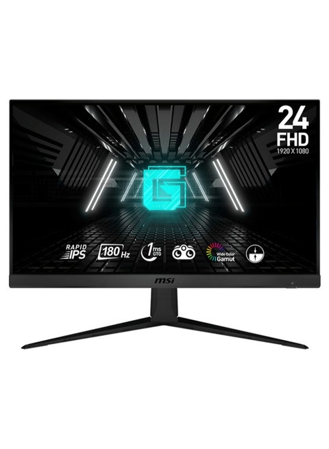G2412F Gaming Monitor, 24" FHD Rapid IPS Display, 180Hz Refresh Rate, 1ms (GtG) Response Time, Adaptive Sync, Night Vision, 178° Wide Viewing Angle, Anti-Flicker & Less Blue Light, 9S6-3BB91T-004 Black