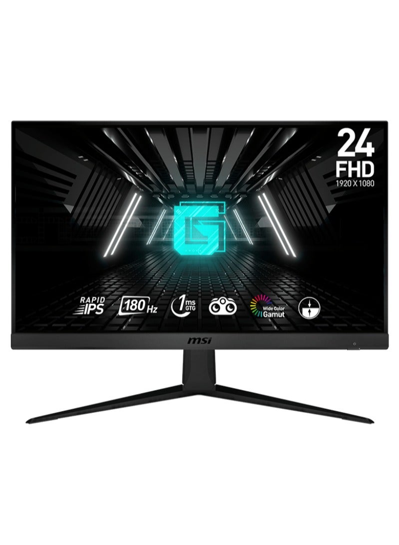MSI G2412F Gaming Monitor, 24" FHD Rapid IPS Display, 180Hz Refresh Rate, 1ms (GtG) Response Time, Adaptive Sync, Night Vision, 178° Wide Viewing Angle, Anti-Flicker & Less Blue Light, 9S6-3BB91T-004 Black  - Image 1