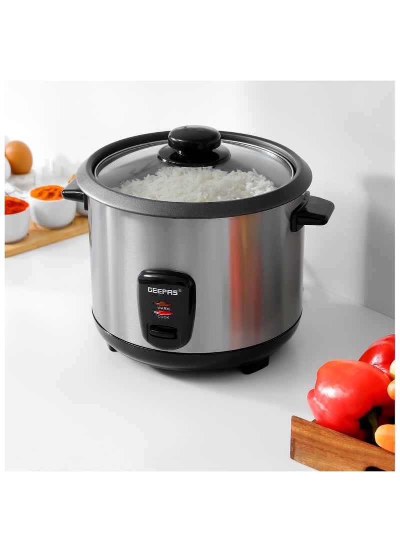 جيباس Multifunctional Rice Cooker- GRC35041, Removable and Non-Stick Inner Pot with Cool Touch Handle, 1.8 L 700 W GRC35041 Black & Grey - Image 3