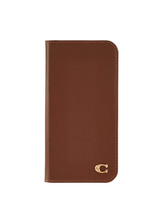 CASE-MATE Coach Wallet Folio Case for Apple iPhone 16 Pro Max 6.9" 2024| 12-Ft Drop Protection,  Genuine Italian Leather, Magnetic Snap Closure, 3x Card Slot + Cash, Detachable Case - Hazelnut - Image 1