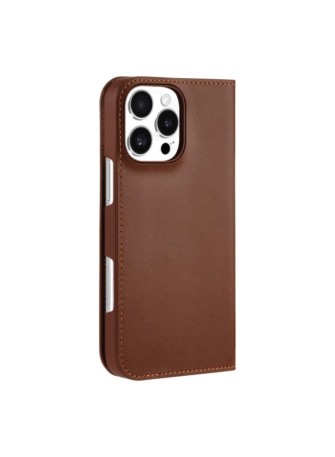 CASE-MATE Coach Wallet Folio Case for Apple iPhone 16 Pro Max 6.9" 2024| 12-Ft Drop Protection,  Genuine Italian Leather, Magnetic Snap Closure, 3x Card Slot + Cash, Detachable Case - Hazelnut - Image 2