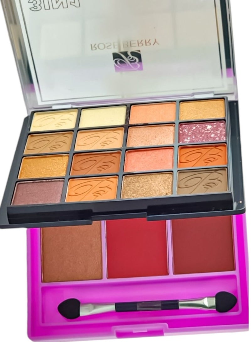 ROSE BERRY - 3 In 1 Blush Highlight Eyeshadow 01 - Image 1