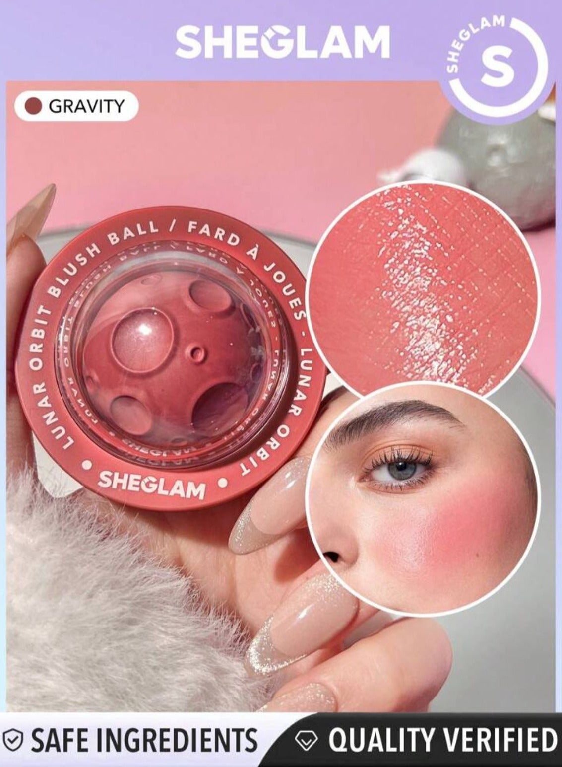 SHEGLAM Lunar Orbit Blush Ball – Cremiger, Langanhaltender Rouge-Ball Für Wangen & Lippen, 7 Farben