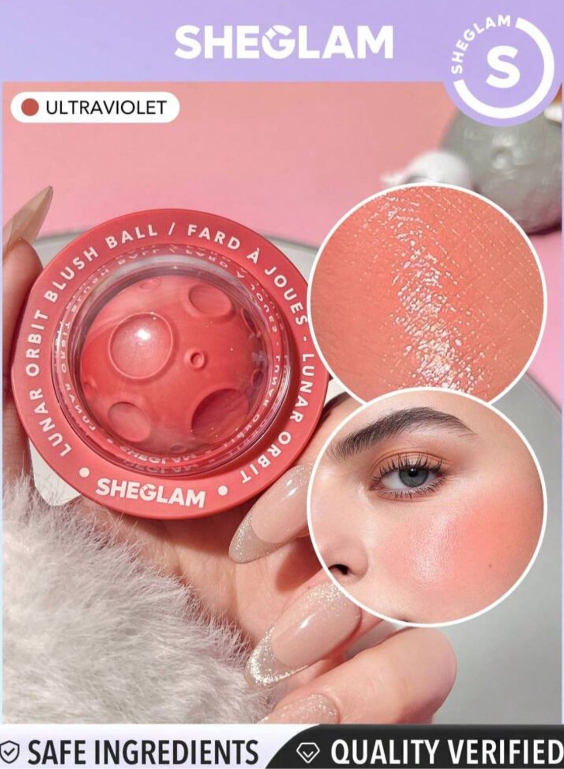 SHEGLAM Lunar Orbit Blush Ball – Cremiger, Langanhaltender Rouge-Ball Für Wangen & Lippen, 7 Farben