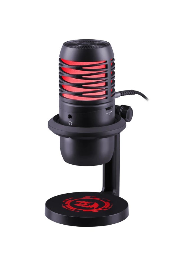 REDRAGON GM211 Cardioid pointing mode RGB microphone 6 color gradient dazzling light pick up the rhythmic light, projector light Cardioid pointing pickup mode Built in sound card Super CD-level 96kHz sampling rate - Image 2