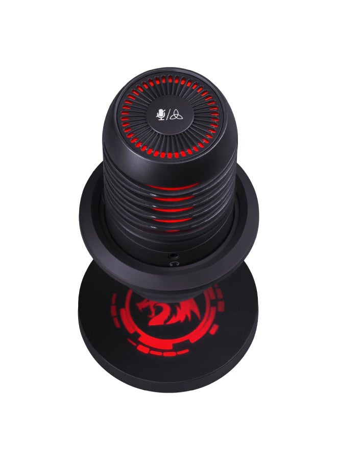 REDRAGON GM211 Cardioid pointing mode RGB microphone 6 color gradient dazzling light pick up the rhythmic light, projector light Cardioid pointing pickup mode Built in sound card Super CD-level 96kHz sampling rate - Image 3