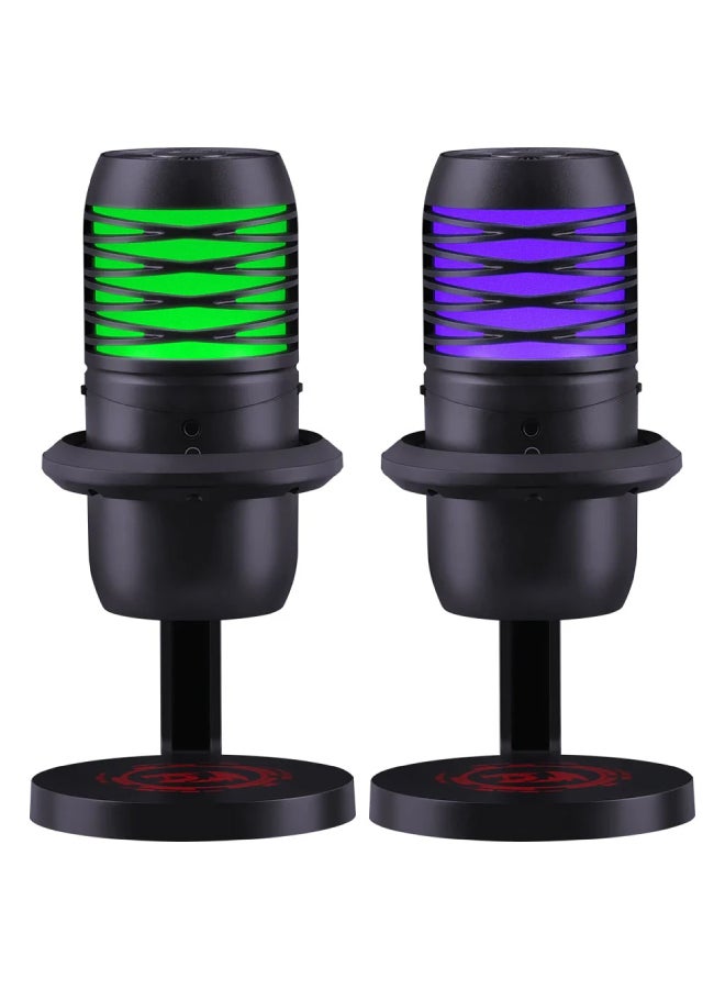 REDRAGON GM211 Cardioid pointing mode RGB microphone 6 color gradient dazzling light pick up the rhythmic light, projector light Cardioid pointing pickup mode Built in sound card Super CD-level 96kHz sampling rate - Image 5