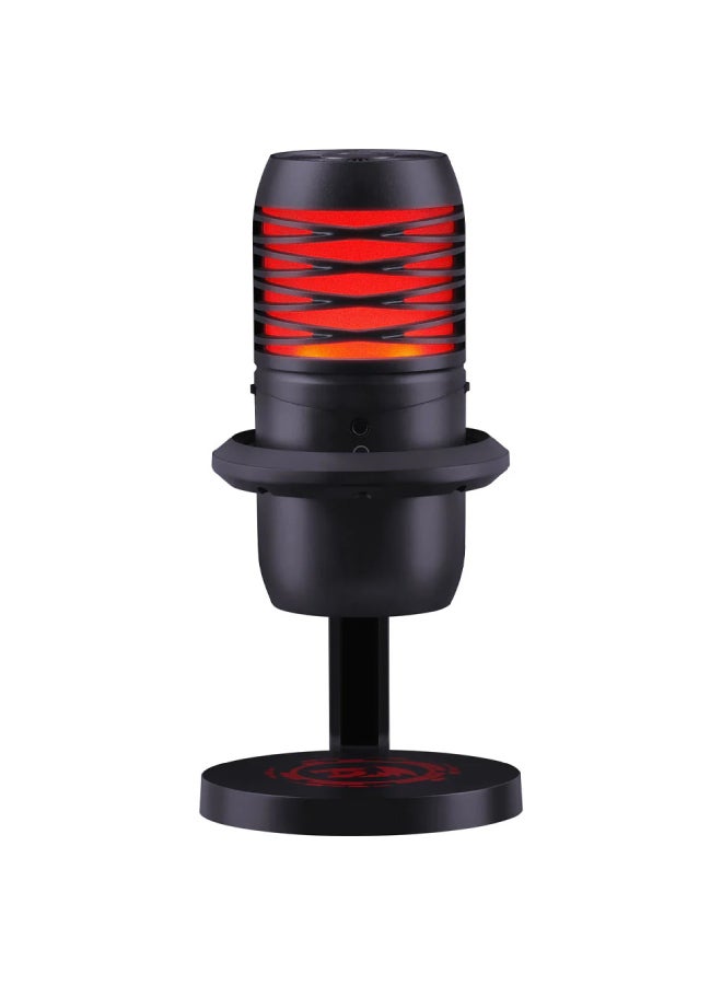 REDRAGON GM211 Cardioid pointing mode RGB microphone 6 color gradient dazzling light pick up the rhythmic light, projector light Cardioid pointing pickup mode Built in sound card Super CD-level 96kHz sampling rate - Image 1