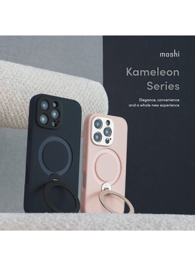 Moshi Kameleon MagSafe Case for Apple iPhone 16 Pro 6.3" 2024| 4Ft-Drop Protection, Built-in MagSafe KickStand, Scratch Resistant,  Slim Profile, Raised Edges, Magnetic Wireless Charging - Pink - Image 4