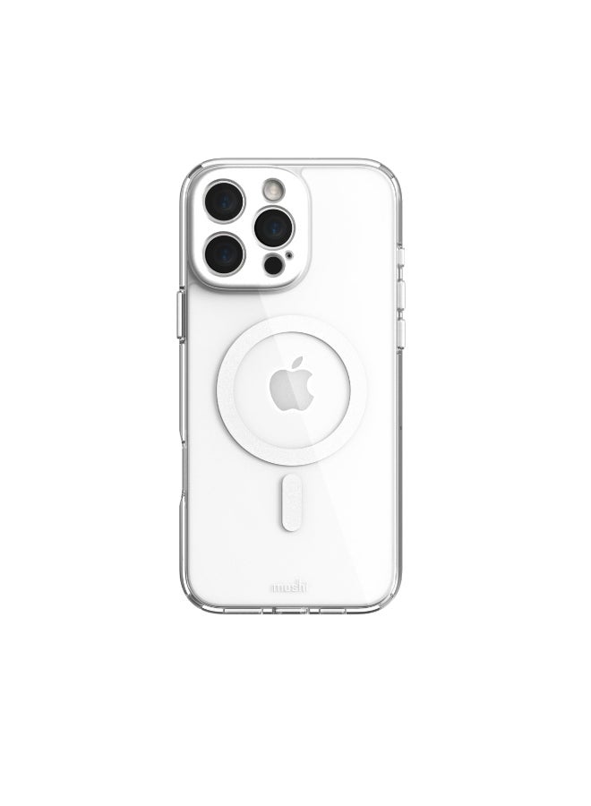Moshi iGlaze w/ MagSafe Case for Apple iPhone 16 Pro Max 6.9" 2024|  Drop Protection Ultra Thin & Slim Back Cover, Anti-Yellowing, Scratch Resistant, Magnetic Wireless Charging - Silver - Image 1