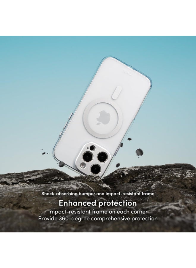 Moshi iGlaze w/ MagSafe Case for Apple iPhone 16 Pro Max 6.9" 2024|  Drop Protection Ultra Thin & Slim Back Cover, Anti-Yellowing, Scratch Resistant, Magnetic Wireless Charging - Silver - Image 4