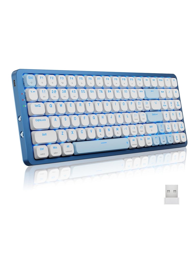 REDRAGON K684 Wireless Mechanical Keyboard with Number Pad, Triple Mode Low Profile Keyboard with Bluetooth 5.0, 2.4G and Wired Connection  - Image 2