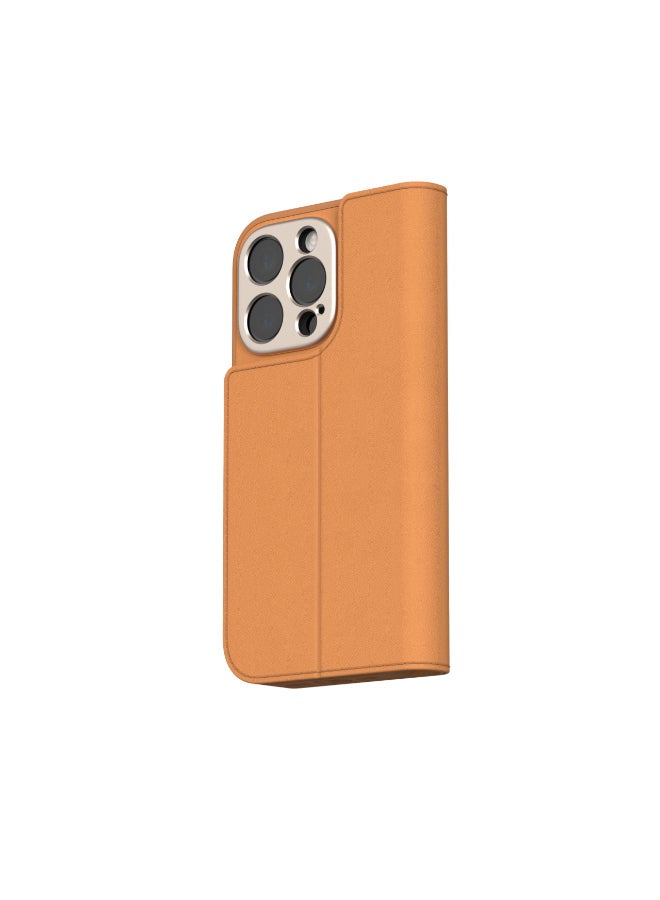 Moshi Overture Leather Folio Case w/ Magsafe for Apple iPhone 16 Pro 6.3" 2024| 3-in-1 Cover-Wallet-Stand, Drop Protection, 3x Card Slots, Protective Lens Frame, Wireless Charging - Brown - Image 1