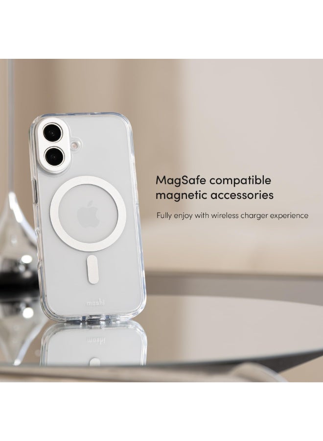 Moshi iGLAZE w/ MagSafe Case for Apple iPhone 16 Pro 6.3" 2024|  Drop Protection Ultra Thin And Slim Back Cover, Anti-Yellowing, Scratch Resistant, Magnetic Wireless Charging - Silver - Image 3