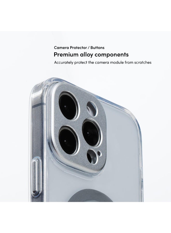 Moshi iGLAZE w/ MagSafe Case for Apple iPhone 16 Pro 6.3" 2024|  Drop Protection Ultra Thin And Slim Back Cover, Anti-Yellowing, Scratch Resistant, Magnetic Wireless Charging - Silver - Image 2