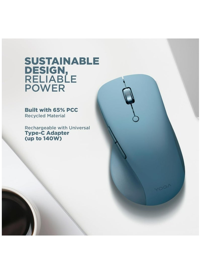 Lenovo - Yoga Pro Mouse, Dual Device Connectivity, Blue Optical Sensor Technology, Bluetooth, Tidal Teal Tidal Teal - Image 1