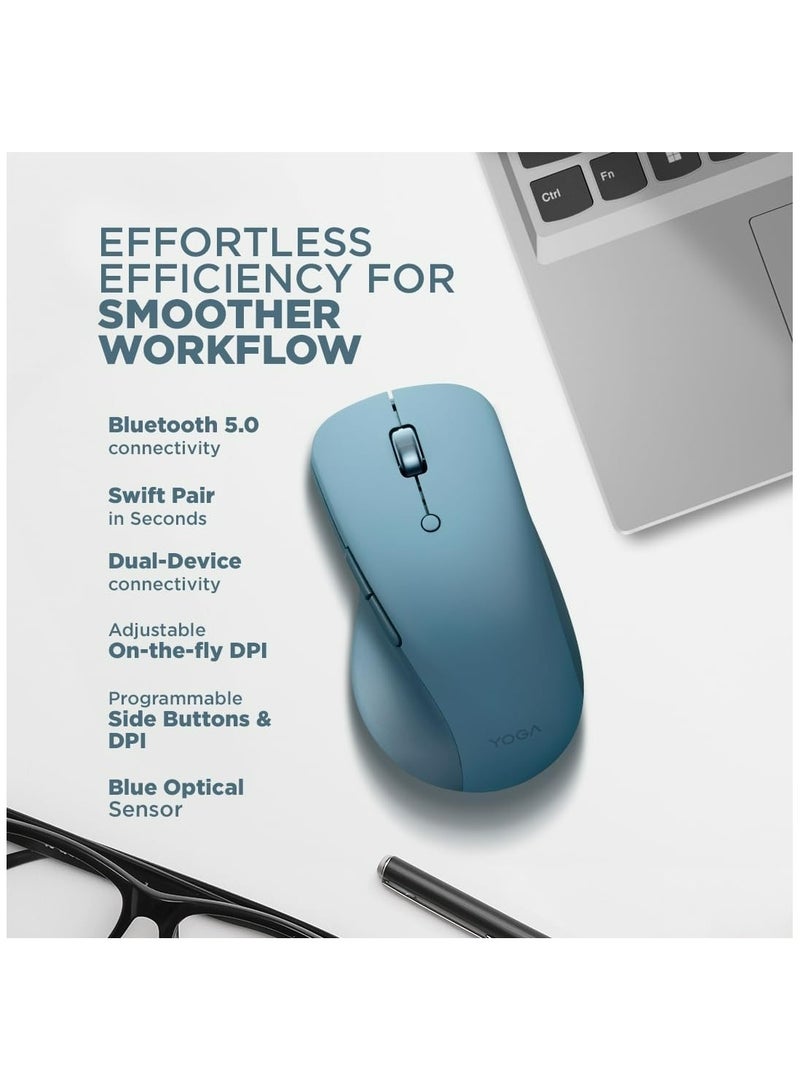 Lenovo - Yoga Pro Mouse, Dual Device Connectivity, Blue Optical Sensor Technology, Bluetooth, Tidal Teal Tidal Teal - Image 1