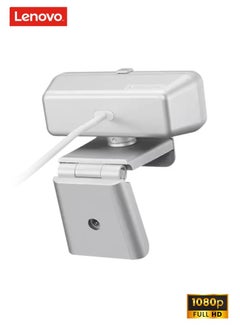 Lenovo 300 FHD Webcam with Full Stereo Dual Built-in mics | FHD 1080P 2.1 Megapixel CMOS Camera |Ultra-Wide 95° Lens, 4X Digital Zoom | 360 Rotation | Flexible Mount Cloud Grey  - Image 4