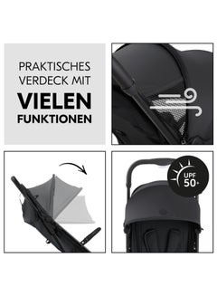 hauck Travel N Care Plus Travel Buggy With Reclining Function, Small Foldable Black  - Image 5