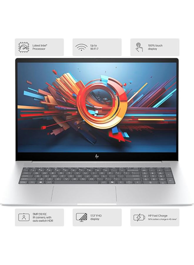 HP Envy 17t-da000 Laptop With 17.3-Inch Display, Intel Core Ultra 7 155H Processor/32GB RAM/1TB SSD/4GB GeForce RTX 3050 Graphics/Windows 11 Home English Silver  - Image 1