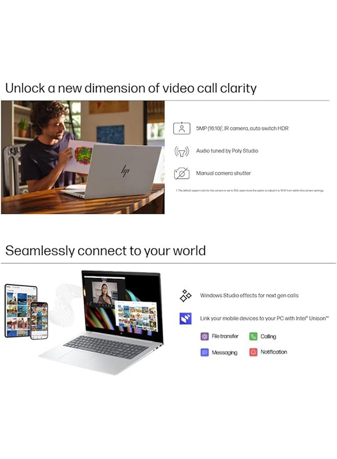 HP Envy 17t-da000 Laptop With 17.3-Inch Display, Intel Core Ultra 7 155H Processor/32GB RAM/1TB SSD/4GB GeForce RTX 3050 Graphics/Windows 11 Home English Silver  - Image 4