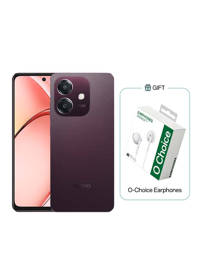 OPPO A3X Dual SIM Nebula Red 4GB RAM 128GB 4G LTE - Middle East Version With Earphones  - Image 1