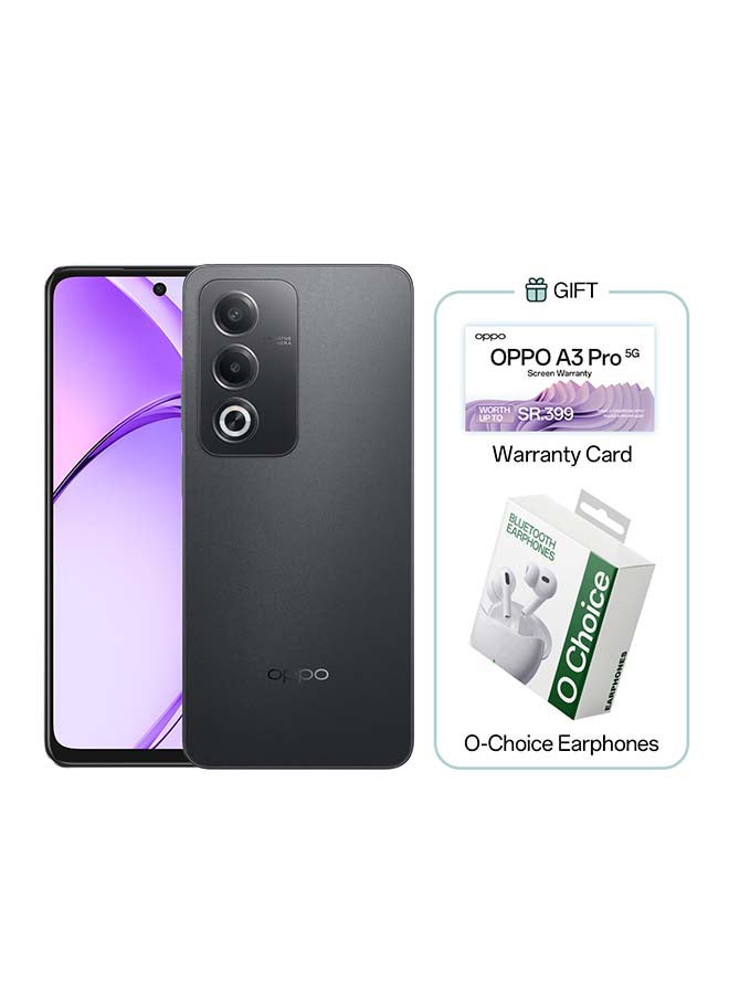 OPPO A3 Pro Dual SIM Starry Black 8GB RAM 256GB 5G - Middle East Version With Bluetooth Earphones O Choice  - Image 1