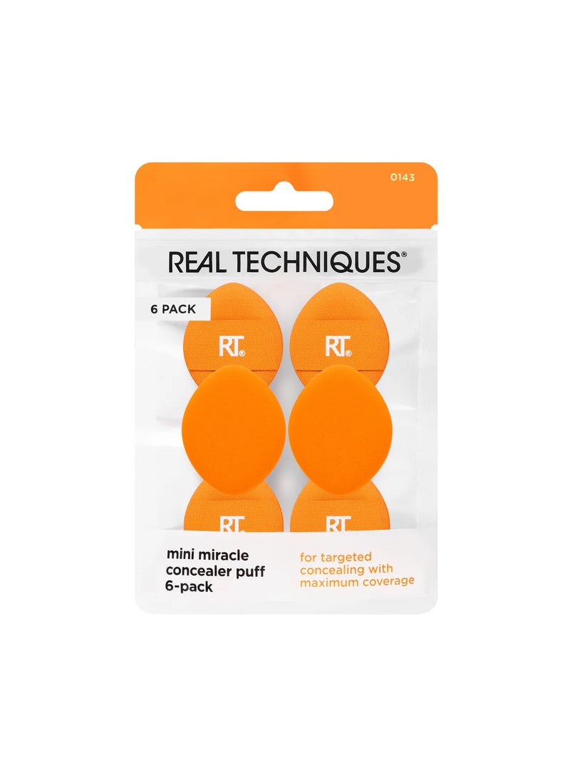 REAL TECHNIQUES Mini Miracle Concealer Puff 6-Pack Orange - Image 1