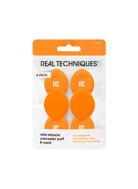 Mini Miracle Concealer Puff 6-Pack Orange