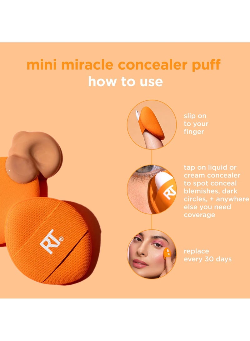 REAL TECHNIQUES - Mini Miracle Concealer Puff 6-Pack Orange - Image 1