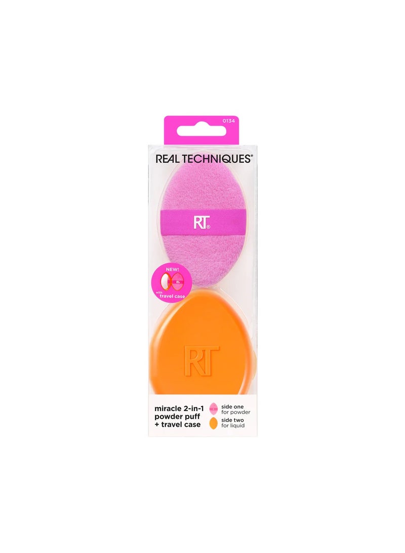 REAL TECHNIQUES Miracle 2-In-1 Powder Puff Plus Travel Case Multicolour  - Image 1