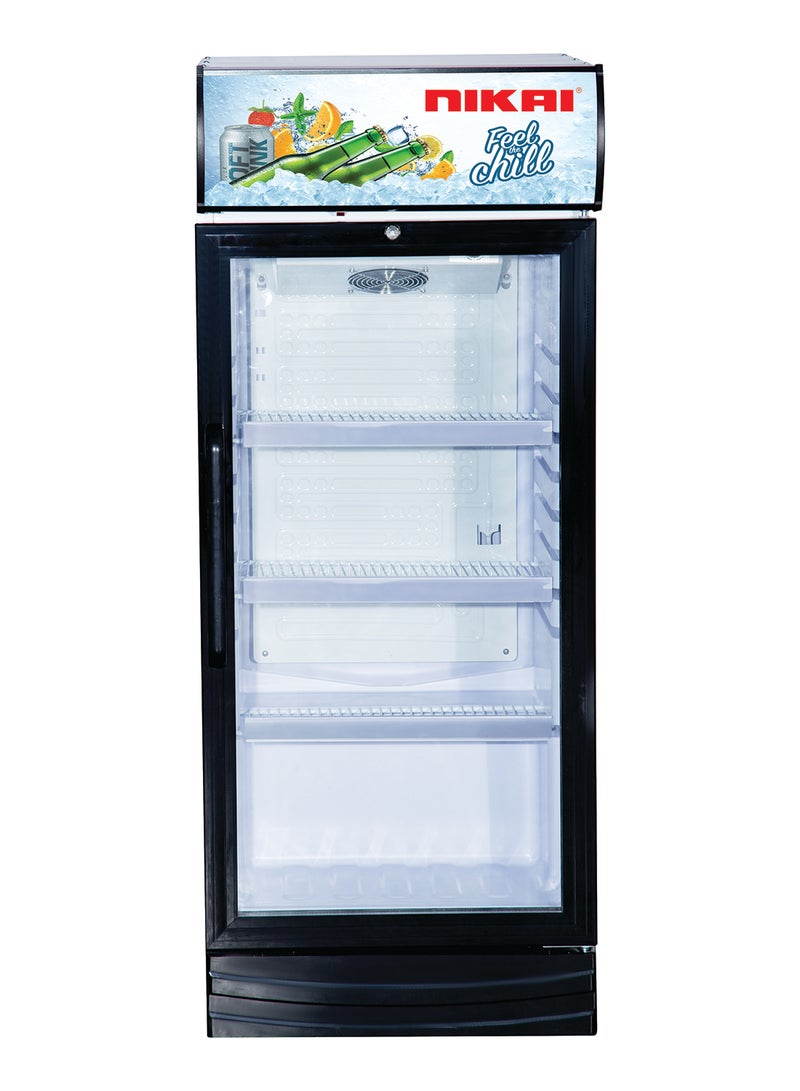 نيكاي 425L Single Door Chiller Fridge Commercial | No Frost Chiller | Digital Display | Auto Defrost | Adjustable Shelves | Castor Wheels | Tempered Glass 425 L 400 W NSF425DHP Black 