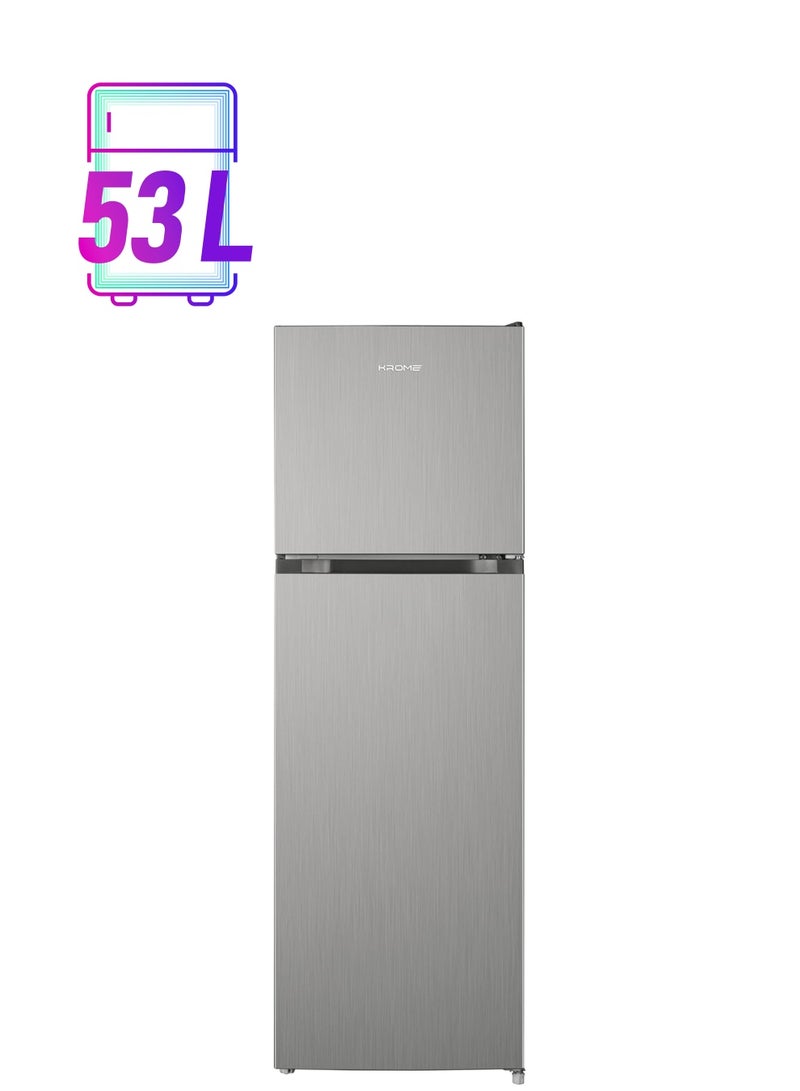 كروم 330L Gross,Double Door Top Mounted Refrigerator with Multi Air Flow System,No-Frost Cooling with Electronic Touch Temperature Control,Door Alarm,10 Year Compressor Warranty KR-RFF 330SM Silver  - Image 1
