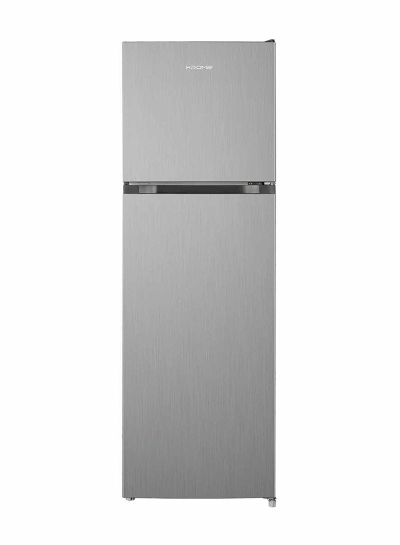 Krome 330L Gross,Double Door Top Mounted Refrigerator with Multi Air Flow System,No-Frost Cooling with Electronic Touch Temperature Control,Door Alarm,10 Year Compressor Warranty KR-RFF 330SM Silver - Image 1