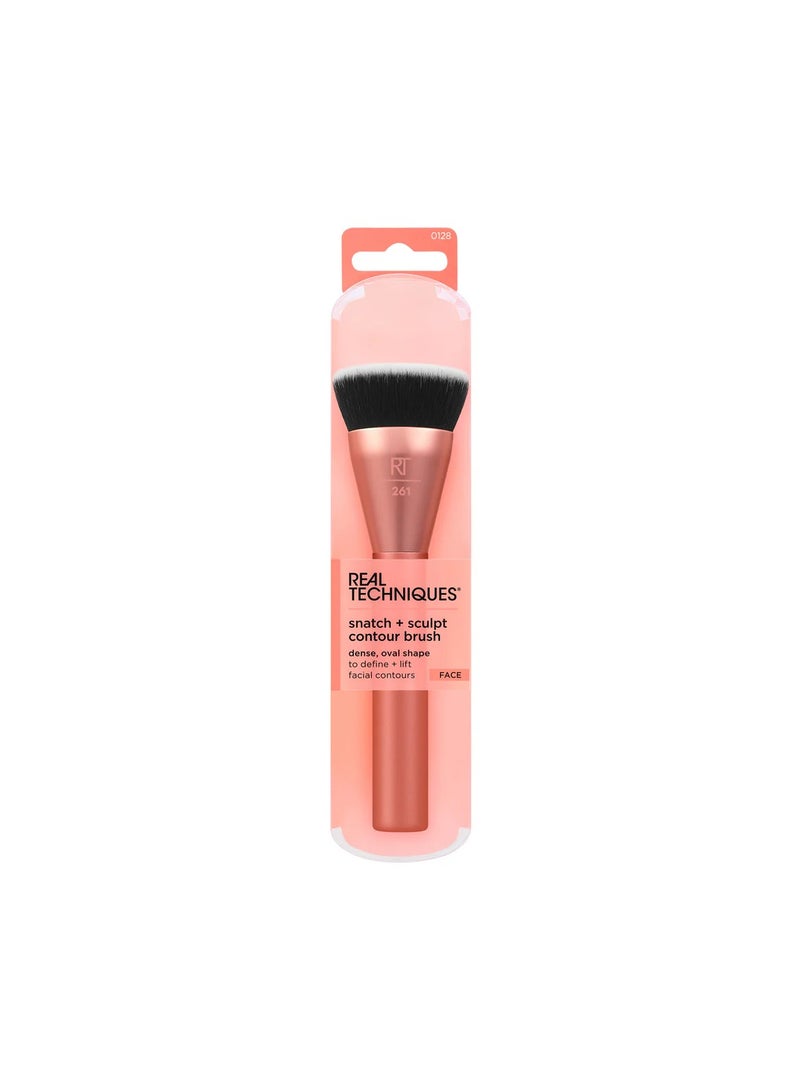 REAL TECHNIQUES - Snatch + Sculpt Contour Makeup Brush Pink - Image 1