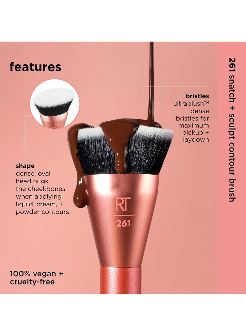 REAL TECHNIQUES - Snatch + Sculpt Contour Makeup Brush Pink - Image 1
