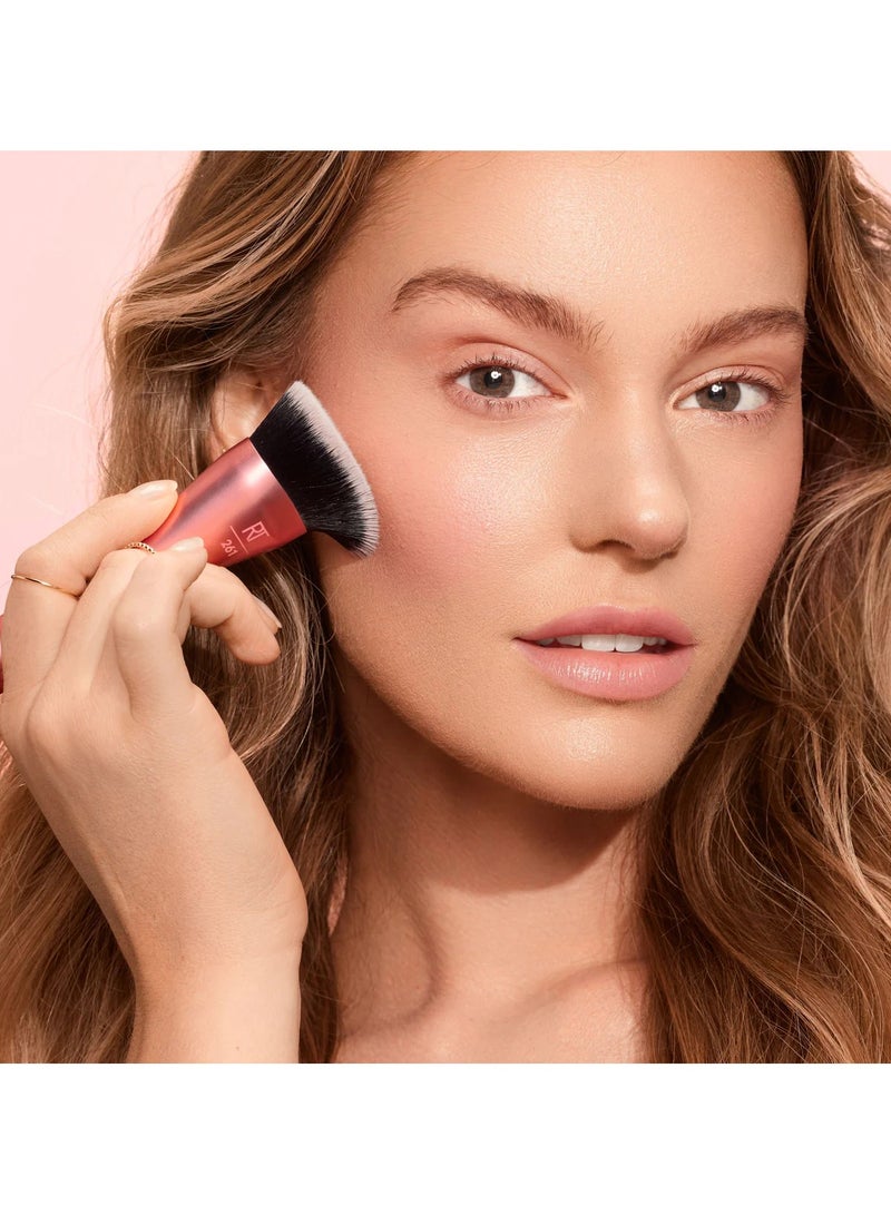 REAL TECHNIQUES - Snatch + Sculpt Contour Makeup Brush Pink - Image 1