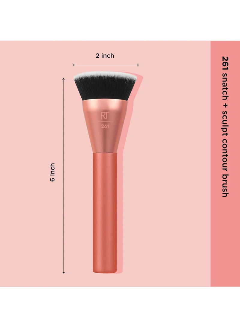 REAL TECHNIQUES - Snatch + Sculpt Contour Makeup Brush Pink - Image 1